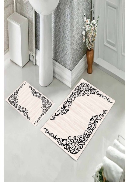 Banyo Halısı Ikili Klozet Takımı Kaymaz Tabanlı (60 cm x 100 cm + 40 cm x 60 Cm) fiyatları