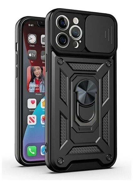 Apple iPhone 11 Pro Uyumlu Kızaklı Panzer Seri Arka Koruma Kılıf - Siyah fiyatları