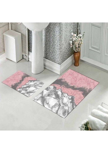 Banyo Halısı Ikili Klozet Takımı Kaymaz Tabanlı (60 cm x 100 cm + 40 cm x 60 Cm) fırsatları