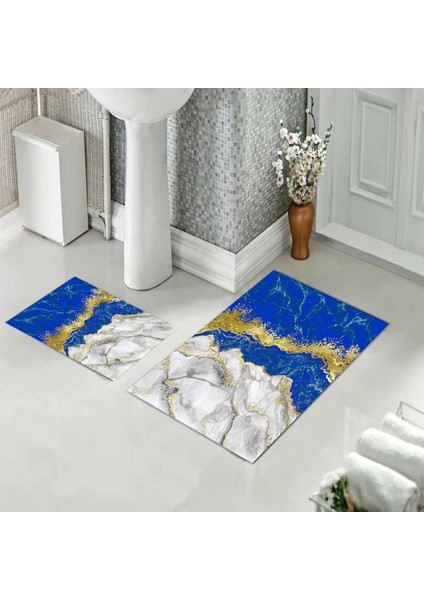Banyo Halısı Ikili Klozet Takımı Kaymaz Tabanlı (60 cm x 100 cm + 40 cm x 60 Cm) indirimleri