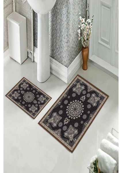 Banyo Halısı Ikili Klozet Takımı Kaymaz Tabanlı (60 cm x 100 cm + 40 cm x 60 Cm) fiyatları