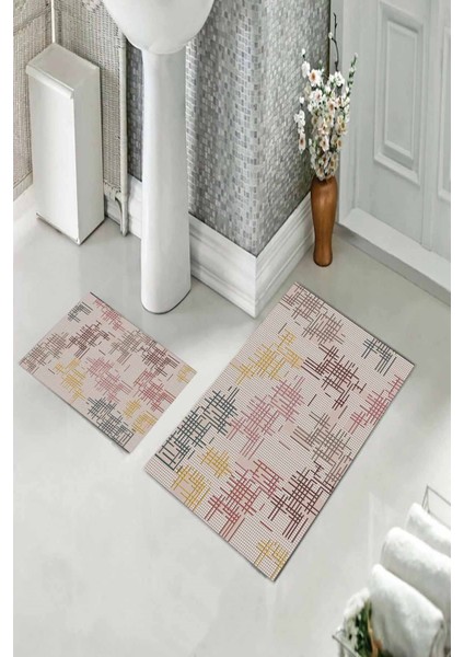 Banyo Halısı Ikili Klozet Takımı Kaymaz Tabanlı (60 cm x 100 cm + 40 cm x 60 Cm) fiyatları