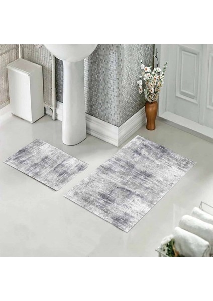 Banyo Halısı Ikili Klozet Takımı Kaymaz Tabanlı (60 cm x 100 cm + 40 cm x 60 Cm)