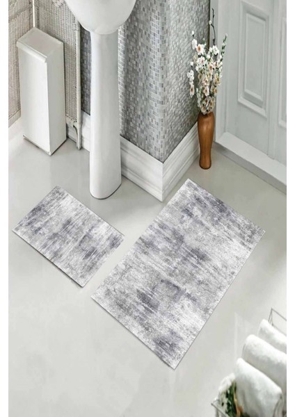 Banyo Halısı Ikili Klozet Takımı Kaymaz Tabanlı (60 cm x 100 cm + 40 cm x 60 Cm) fiyatları