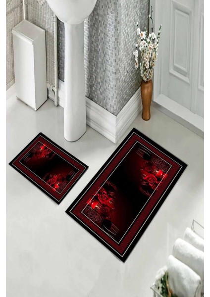 Banyo Halısı Ikili Klozet Takımı Kaymaz Tabanlı (60 cm x 100 cm + 40 cm x 60 Cm) fiyatları