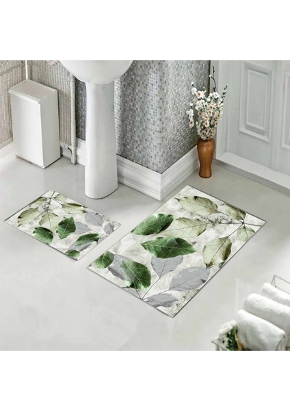 Banyo Halısı Ikili Klozet Takımı Kaymaz Tabanlı Banyo Paspas TAKIMI(60X100 + 40X60) modelleri