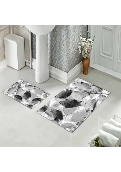 Banyo Halısı Ikili Klozet Takımı Kaymaz Tabanlı Banyo Paspas TAKIMI(60X100 + 40X60) fırsatları