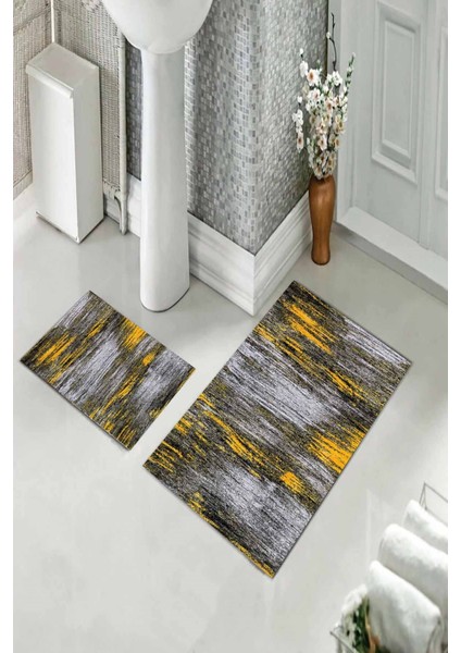 Banyo Halısı Ikili Klozet Takımı Kaymaz Tabanlı (60 cm x 100 cm + 40 cm x 60 Cm) fiyatları