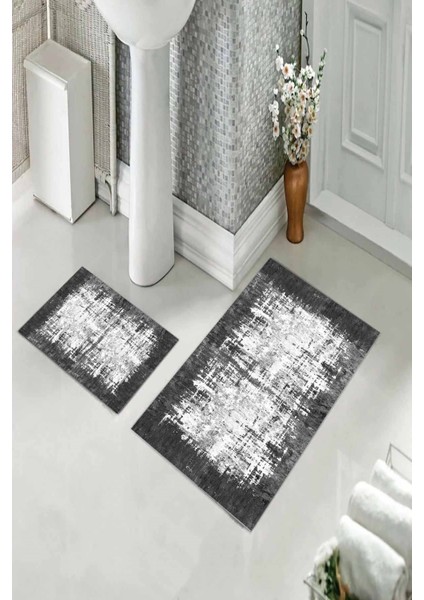 Banyo Halısı Ikili Klozet Takımı Kaymaz Tabanlı (60 cm x 100 cm + 40 cm x 60 Cm) fiyatları