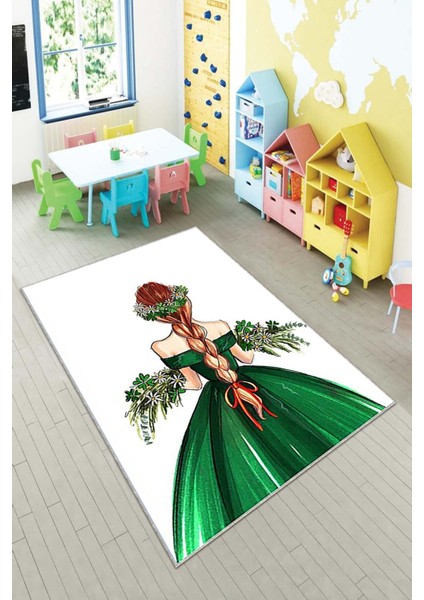 Desenli Renkli Dijital Baskı Yıkanabilir Kaymaz Taban Modern Çocuk Halısı ve Yolluk.