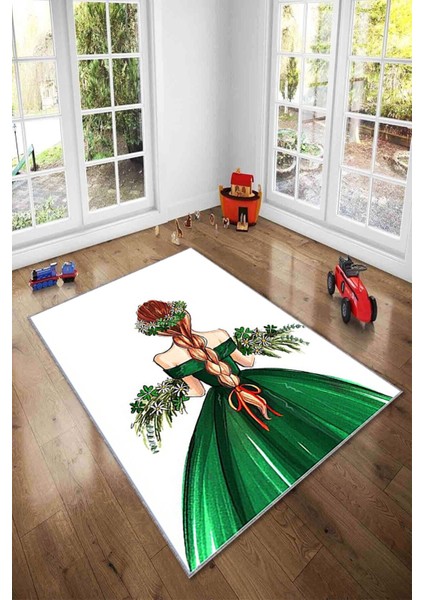 Desenli Renkli Dijital Baskı Yıkanabilir Kaymaz Taban Modern Çocuk Halısı ve Yolluk.