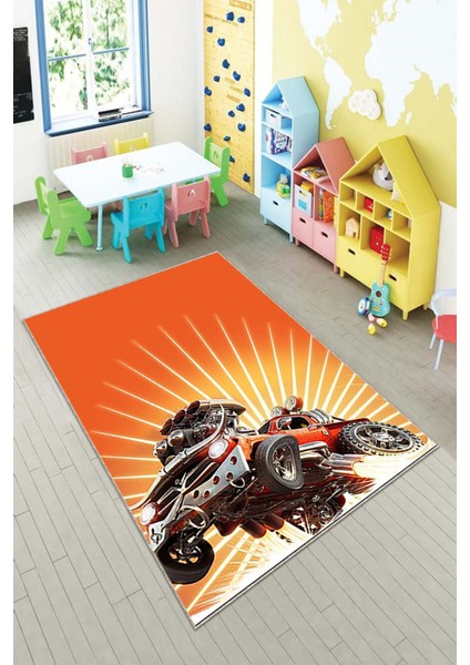 Desenli Renkli Dijital Baskı Yıkanabilir Kaymaz Taban Modern Çocuk Halısı ve Yolluk.