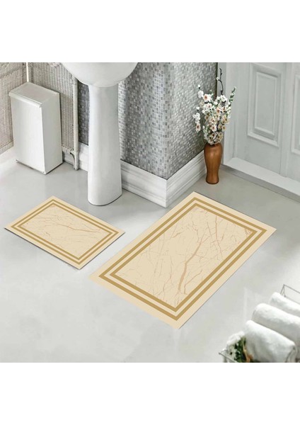 Banyo Halısı Ikili Klozet Takımı Kaymaz Tabanlı (60 cm x 100 cm + 40 cm x 60 Cm) indirimleri