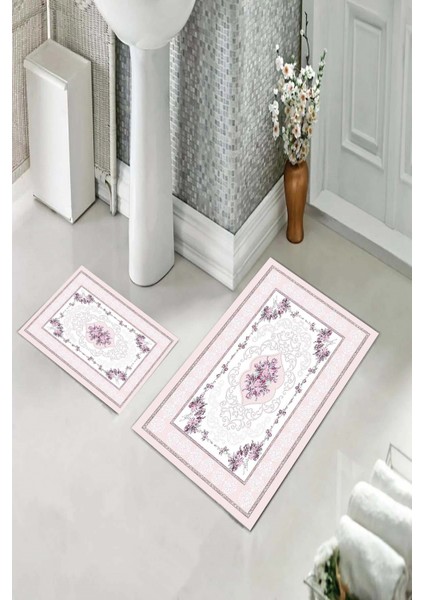 Banyo Halısı Ikili Klozet Takımı Kaymaz Tabanlı (60 cm x 100 cm + 40 cm x 60 Cm) fiyatları