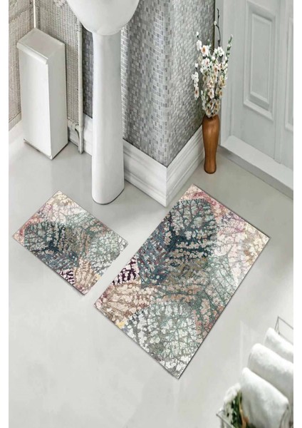 Banyo Halısı Ikili Klozet Takımı Kaymaz Tabanlı (60 cm x 100 cm + 40 cm x 60 Cm) fiyatları