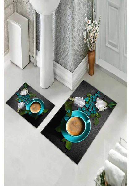 Banyo Halısı Ikili Klozet Takımı Kaymaz Tabanlı (60 cm x 100 cm + 40 cm x 60 Cm) fiyatları