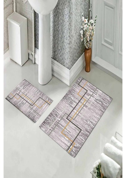 Banyo Halısı Ikili Klozet Takımı Kaymaz Tabanlı (60 cm x 100 cm + 40 cm x 60 Cm) fiyatları