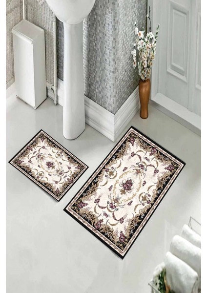 Banyo Halısı Ikili Klozet Takımı Kaymaz Tabanlı (60 cm x 100 cm + 40 cm x 60 Cm) fiyatları
