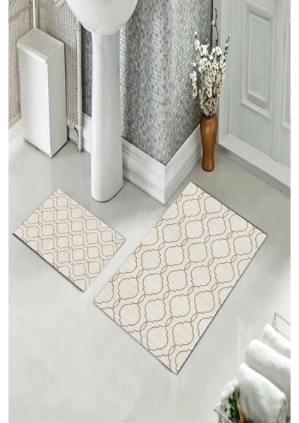 Banyo Halısı Ikili Klozet Takımı Kaymaz Tabanlı (60 cm x 100 cm + 40 cm x 60 Cm) fiyatları