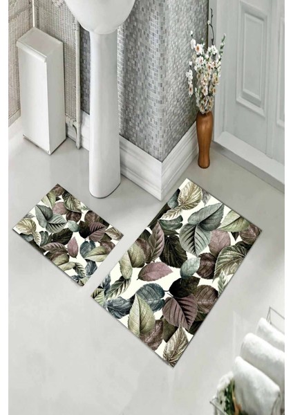 Banyo Halısı Ikili Klozet Takımı Kaymaz Tabanlı (60 cm x 100 cm + 40 cm x 60 Cm) fiyatları