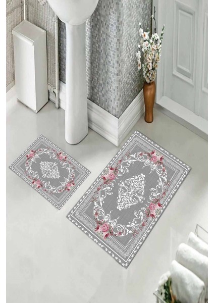 Banyo Halısı Ikili Klozet Takımı Kaymaz Tabanlı (60 cm x 100 cm + 40 cm x 60 Cm) fiyatları