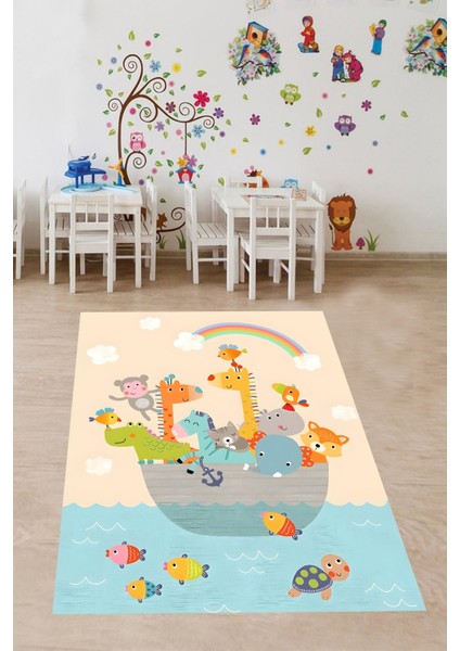 Denizdeki Sevimli Hayvanlar Gökkuşağı Yıkanabilir Kaymaz Taban Leke Tutmaz Çocuk Odası Halısık fiyatları