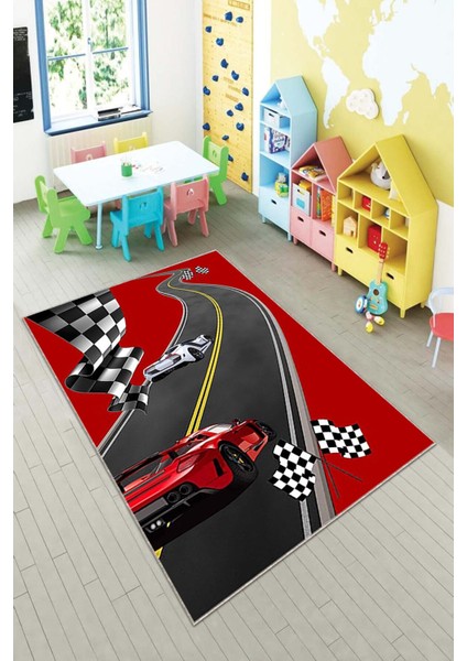 Desenli Renkli Dijital Baskı Yıkanabilir Kaymaz Taban Modern Çocuk Halısı ve Yolluk.