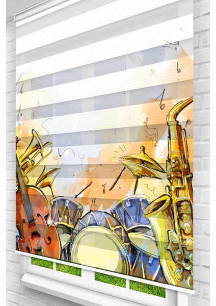 Müzik-3 Çocuk Odası Zebra Perde - Baskılı Stor Zebra Perde fiyatları
