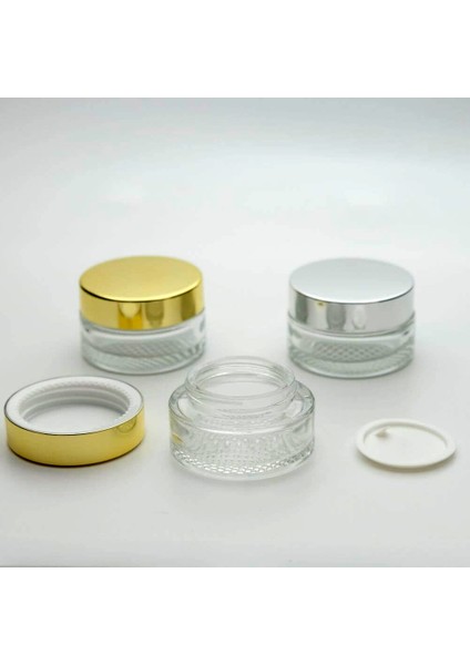 Krem Kavanozu 30 ml (10 Adet) (TEKRAR DOLDURULABİLİR) Şeffaf Gri Kapaklı Kutu fırsatları