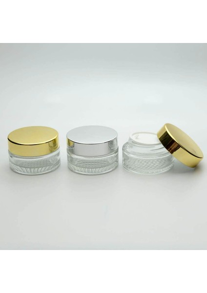 Krem Kavanozu 30 ml (10 Adet) (TEKRAR DOLDURULABİLİR) Şeffaf Gri Kapaklı Kutu indirimleri