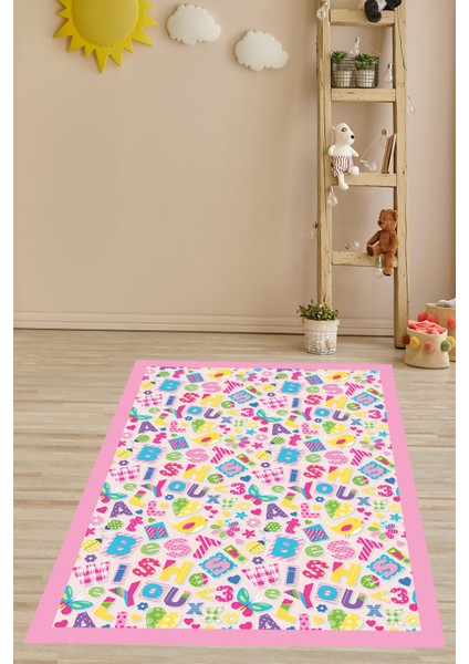 Ingilizce Kelimeler Harf Alfabe Desenli Yıkanabilir Kaymaz Taban Leke Tutmaz Çocuk Odası Halısı fiyatları