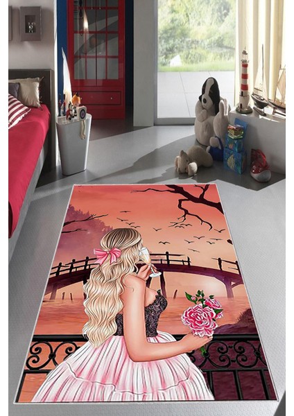 Desenli Renkli Dijital Baskı Yıkanabilir Kaymaz Taban Modern Çocuk Halısı ve Yolluk.