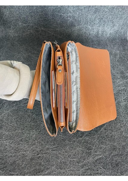 SL-312 Hakiki Deri Çok Işlevli Özel Portföy Kartlık Bölmeli El Çantası 22,5 Cm×13,5 cm Sanat Leather modelleri