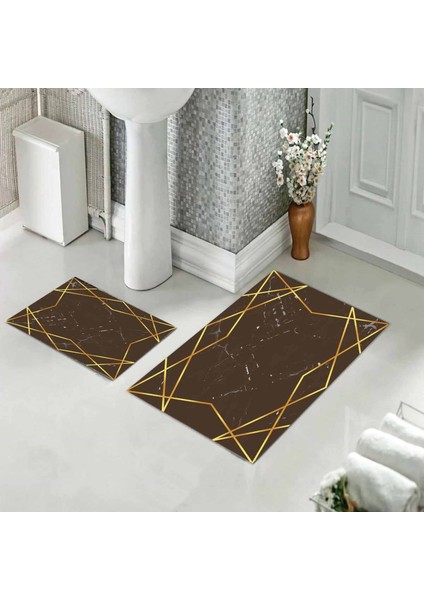 Banyo Halısı Ikili Klozet Takımı Kaymaz Tabanlı (60 cm x 100 cm + 40 cm x 60 Cm) fiyatları