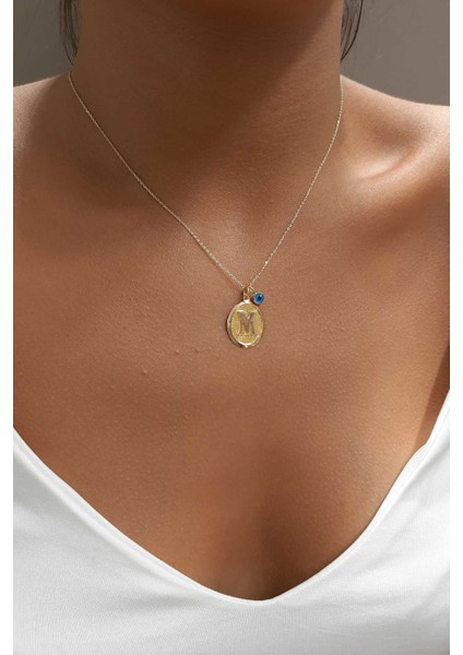 14 Ayar Altın Oval Harf Kolye