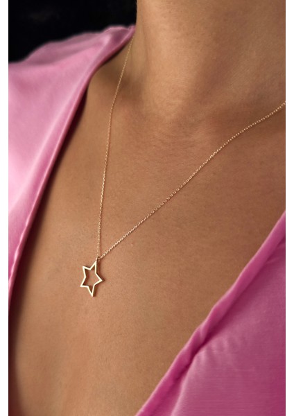 14 Ayar Altın Star Kolye modelleri