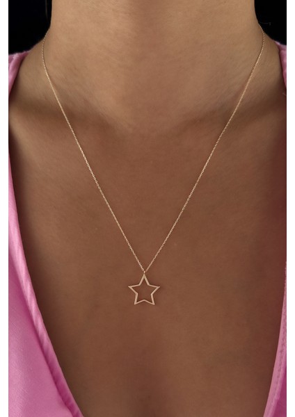14 Ayar Altın Star Kolye fırsatları