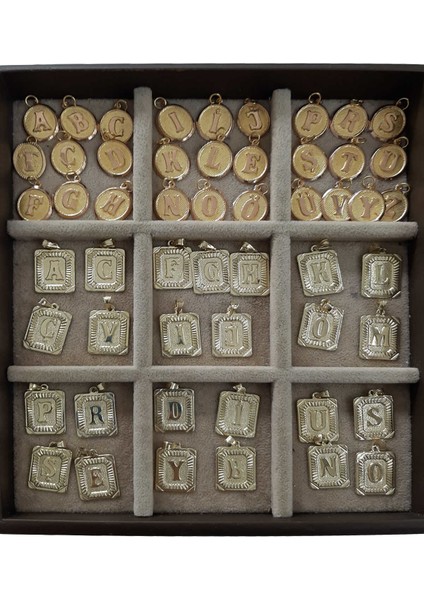 14 Ayar Altın Oval Harf Kolye modelleri