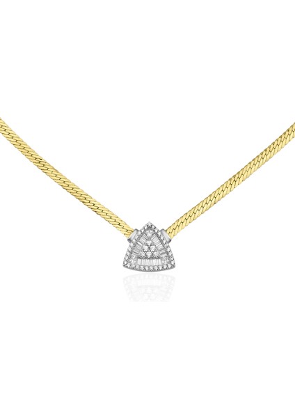 14 Ayar Altın İtalyan Üçgen Baget Kolye fiyatları