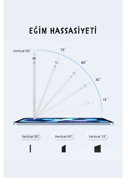 2018 ve Sonrası iPad Uyumlu Çok Fonksiyonlu Basınça Hassas Eğim Avuçiçi Red Özellikli Stylus Kalem