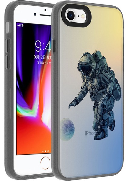 Apple iPhone Se 2020 - Uyumlu Desenlim Store Dragon Sert Kapak-Astronot