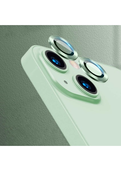 Apple iPhone 13 Mini Uyumlu Cl-07 Kamera Lens Koruyucu-Açık Yeşil