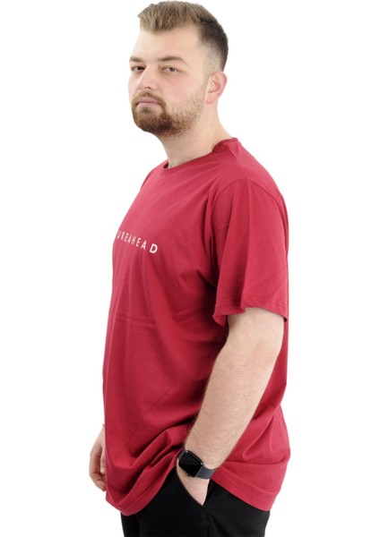 Büyük Beden Baskılı Erkek T-Shirt Bisiklet Yaka Future U24029