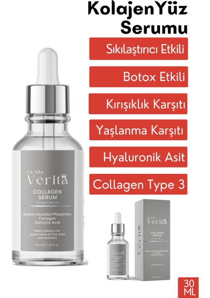 Yaşlanma Karşıtı Sıkı, Genç Canlı Bir Cilt İçin Kolajen Serum 30 ml fiyatları