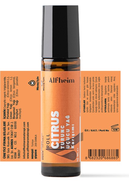 Citrus Terapi Roll/ Uçucu Yağ Karışımı/ Roll-On/ 10 ml