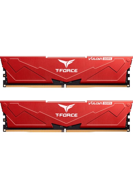 T-Force Vulcan Red 32GB(2X16GB) 6400MHZ Ddr5 Gaming Ram CL40 (FLRD532G6400HC40BDC01)