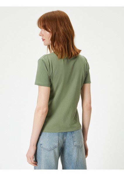 Baskılı Tişört Bisiklet Yaka Kısa Kollu fırsatları