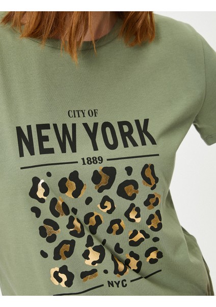 Baskılı Tişört Bisiklet Yaka Kısa Kollu indirimleri