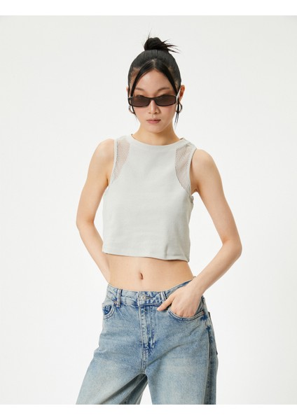 File Detaylı Kısa Atlet Pamuklu Slim Fit