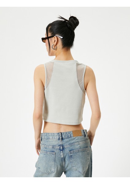 File Detaylı Kısa Atlet Pamuklu Slim Fit